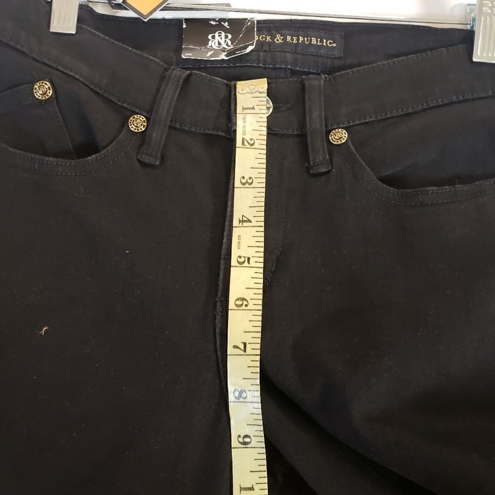 Rock & Republic Women's Jeans Boot cut Dark Wash Stretchy Bling Pockets Sz 6 - Picture 13 of 14